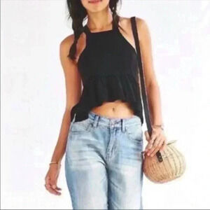 Stone cold fox Liam black tank crop top in size m/l